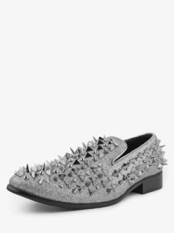 Chaussures Mocassins Homme Micro Daim Rivets Supérieurs Slip-On