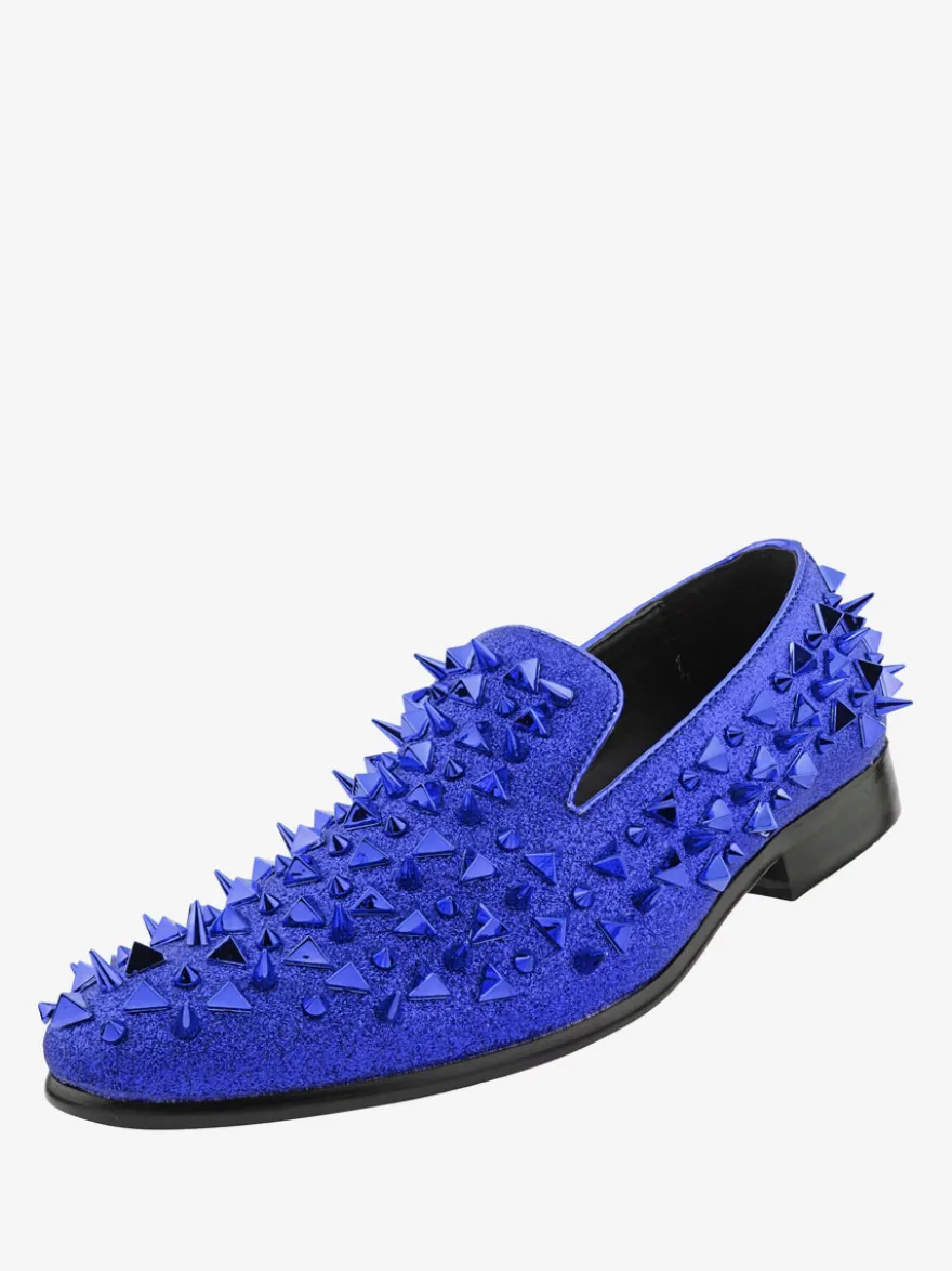 Chaussures Mocassins Homme Micro Daim Rivets Supérieurs Slip-On