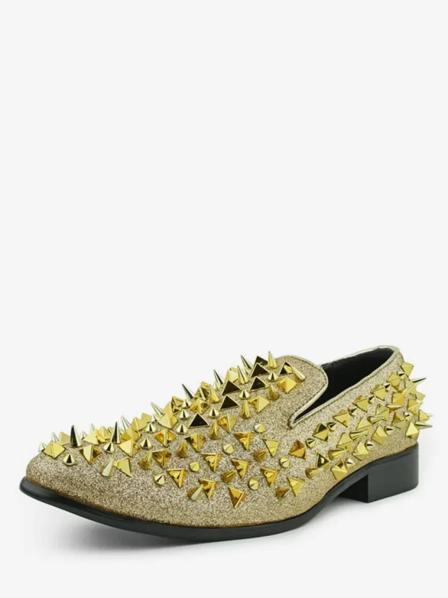 Chaussures Mocassins Homme Micro Daim Rivets Supérieurs Slip-On