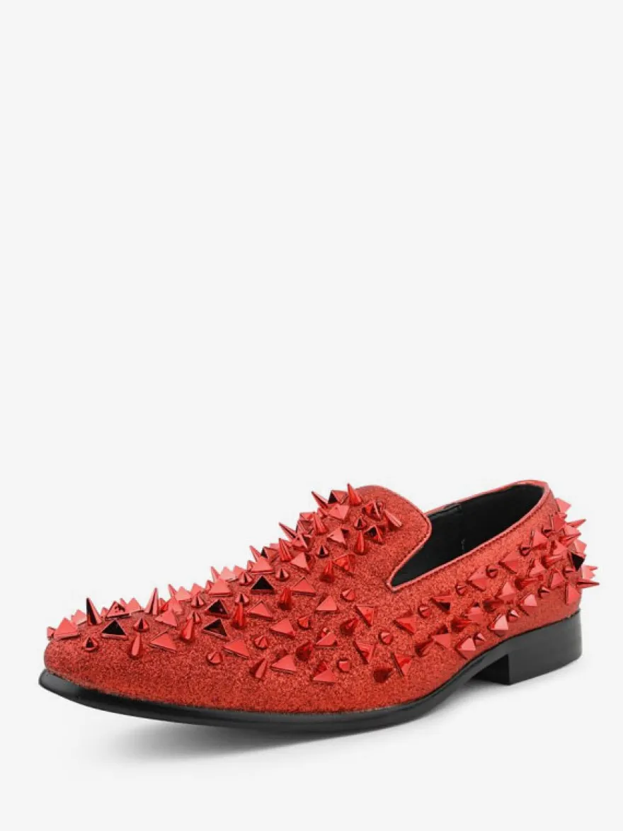 Chaussures Mocassins Homme Micro Daim Rivets Supérieurs Slip-On