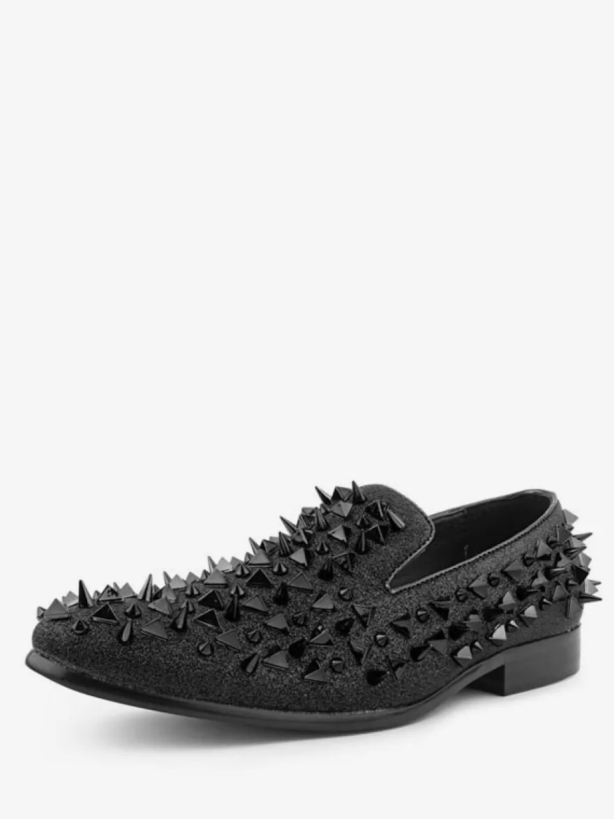 Chaussures Mocassins Homme Micro Daim Rivets Supérieurs Slip-On