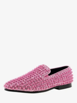 Chaussures Mocassins Pour Hommes Tissu À Paillettes Rivets Illustration Slip-On