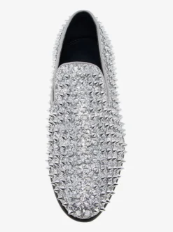 Chaussures Mocassins Pour Hommes Tissu À Paillettes Rivets Illustration Slip-On