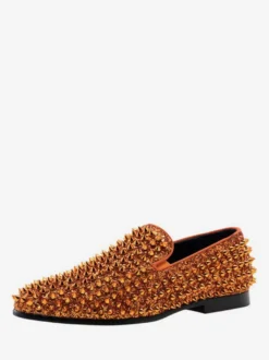 Chaussures Mocassins Pour Hommes Tissu À Paillettes Rivets Illustration Slip-On