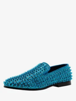 Chaussures Mocassins Pour Hommes Tissu À Paillettes Rivets Illustration Slip-On
