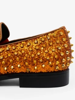 Chaussures Mocassins Pour Hommes Tissu À Paillettes Rivets Illustration Slip-On