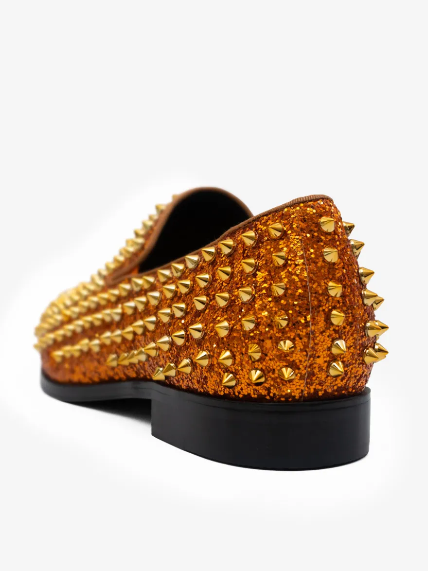 Chaussures Mocassins Pour Hommes Tissu À Paillettes Rivets Illustration Slip-On