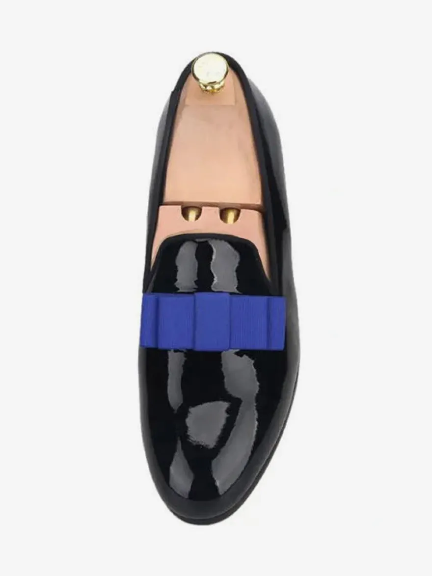 Chaussures Mocassins Pour Hommes Vernis PU Nœud Slip-On