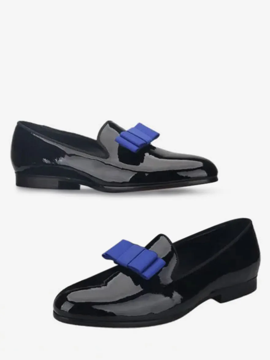 Chaussures Mocassins Pour Hommes Vernis PU Nœud Slip-On