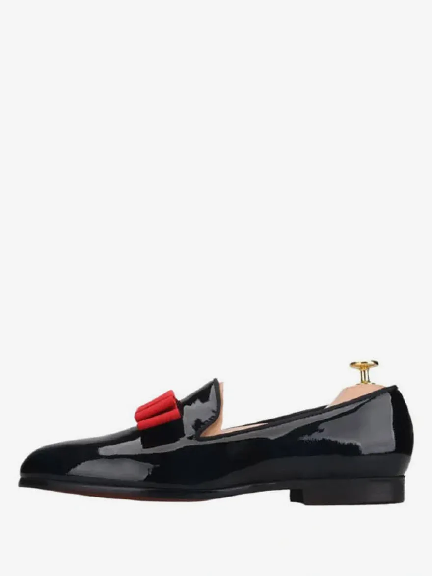 Chaussures Mocassins Pour Hommes Vernis PU Nœud Slip-On