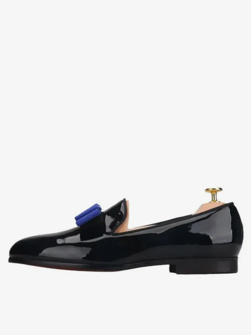 Chaussures Mocassins Pour Hommes Vernis PU Nœud Slip-On