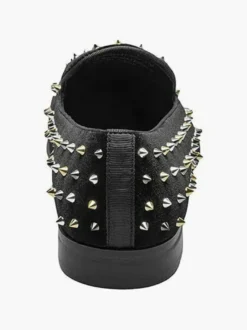 Chaussures Mocassins Pour Hommes Rivets Slip-on Bout Carré Tige En Micro Suède