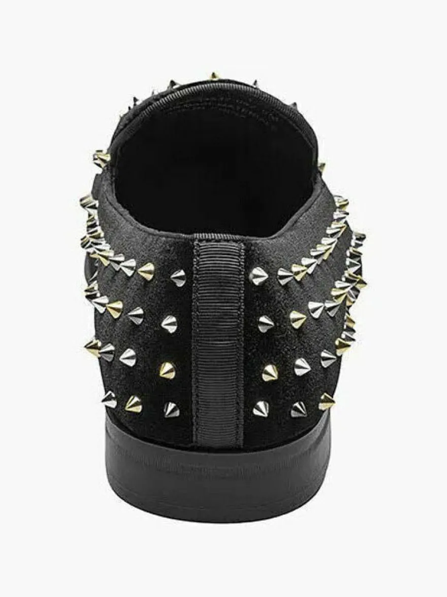 Chaussures Mocassins Pour Hommes Rivets Slip-on Bout Carré Tige En Micro Suède