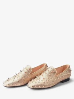 Chaussures Mocassins Rivets Pour Hommes Slip-on Bout Rond Tige En Micro Suède