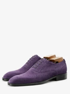 Chaussures Oxford en daim pour hommes bout rond lacets style brogue.