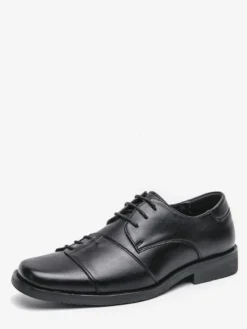 Chaussures Oxford marron pour hommes bout rond lacets décontractées