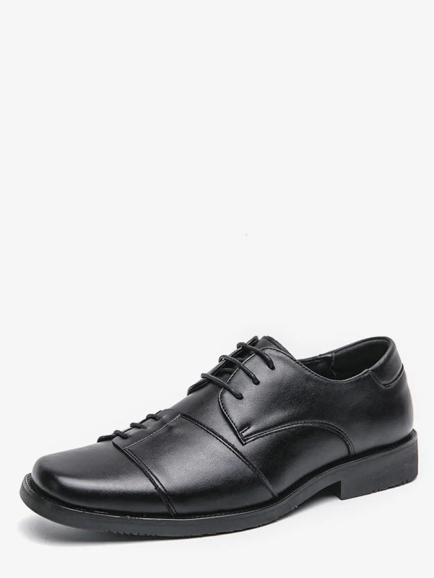 Chaussures Oxford marron pour hommes bout rond lacets décontractées