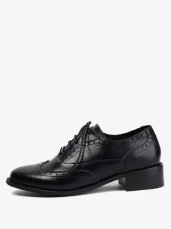 Chaussures Oxford pour femmes bout rond lacets décontractées