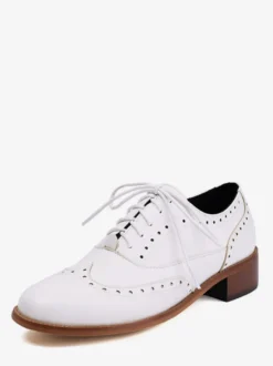 Chaussures Oxford pour femmes bout rond lacets décontractées