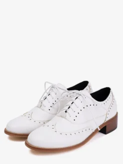 Chaussures Oxford pour femmes bout rond lacets décontractées