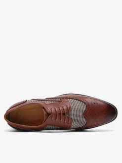 Chaussures Oxford pour hommes bout rond patchwork lacets.