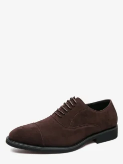 Chaussures Oxford pour hommes bout rond lacets décontractées