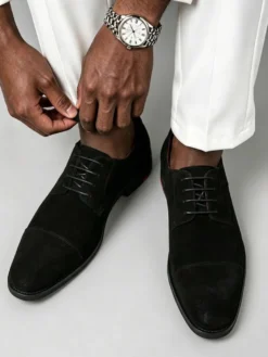 Chaussures Oxford pour hommes bout rond lacets décontractées