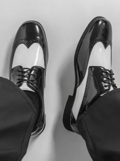 Chaussures Oxford pour hommes bout rond lacets décontractées