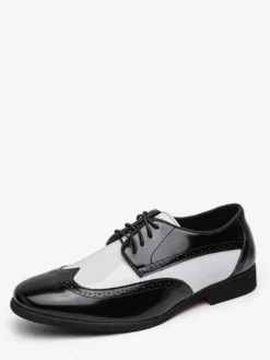 Chaussures Oxford pour hommes bout rond lacets décontractées