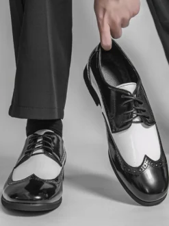 Chaussures Oxford pour hommes bout rond lacets décontractées