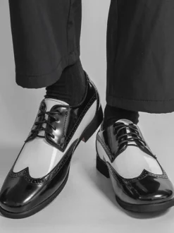 Chaussures Oxford pour hommes bout rond lacets décontractées