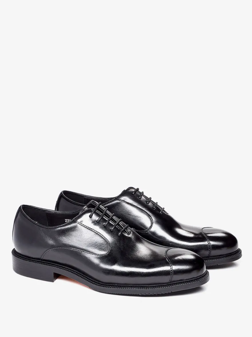 Chaussures Oxford pour hommes bout pointu style business décontracté en cuir véritable à lacets et bout droit