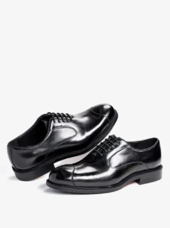 Chaussures Oxford pour hommes bout pointu style business décontracté en cuir véritable à lacets et bout droit