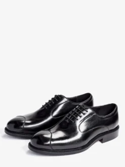 Chaussures Oxford pour hommes bout pointu style business décontracté en cuir véritable à lacets et bout droit