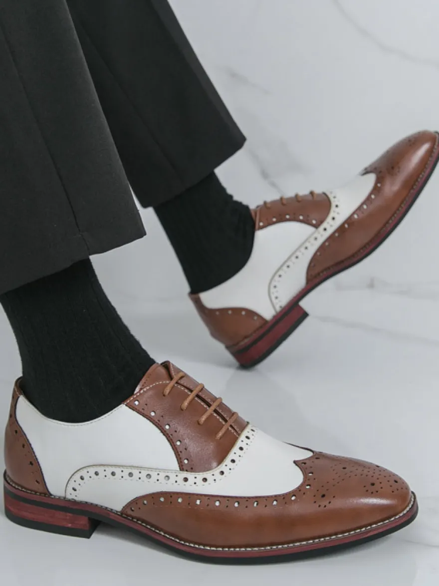 Chaussures Oxford pour hommes bout rond lacets décontractées