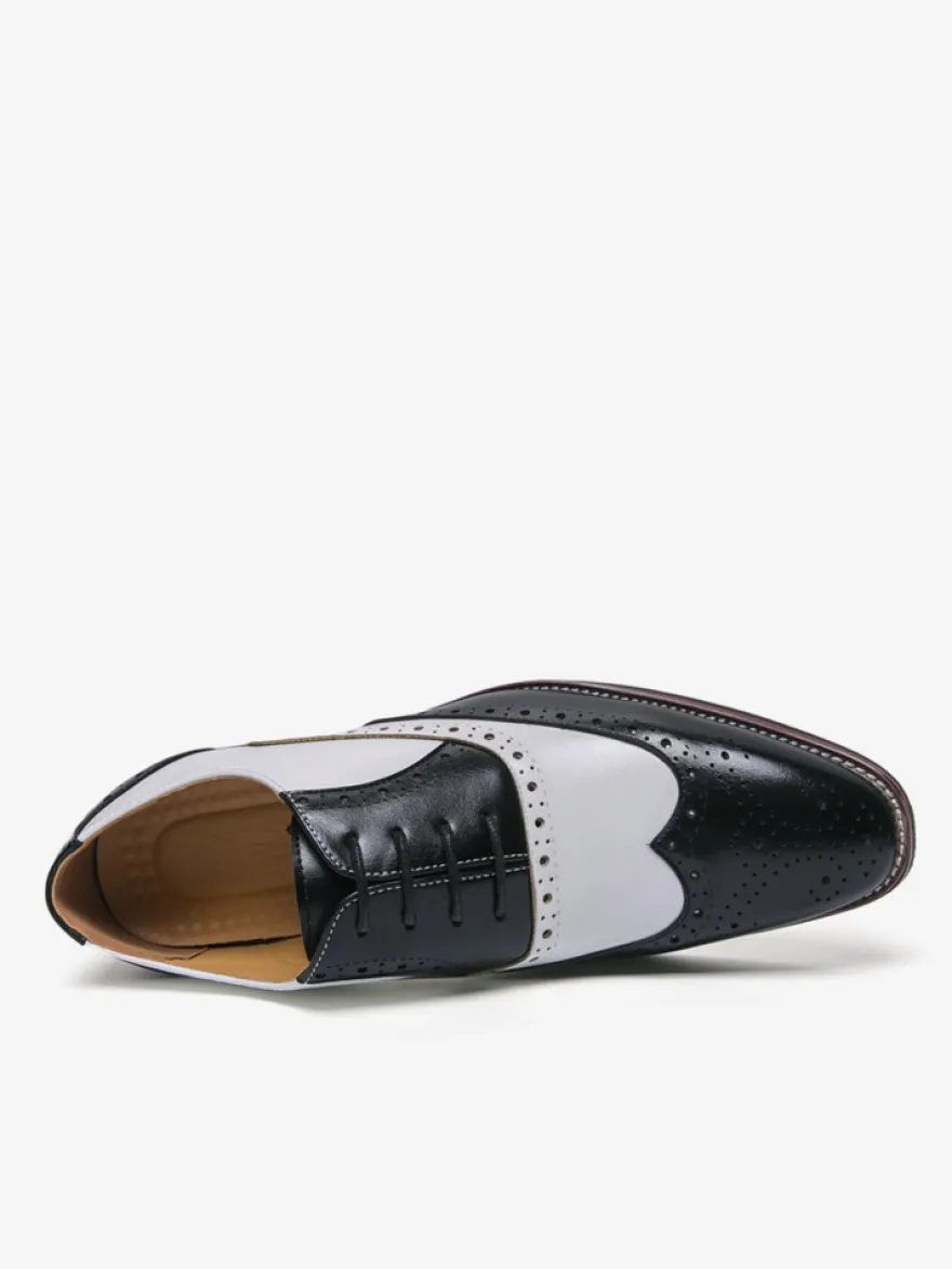 Chaussures Oxford pour hommes bout rond lacets décontractées
