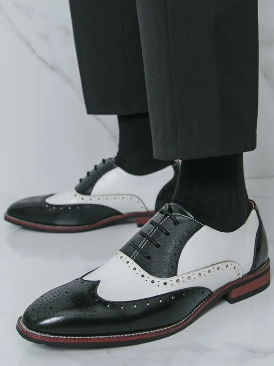 Chaussures Oxford pour hommes bout rond lacets décontractées
