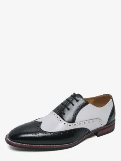Chaussures Oxford pour hommes bout rond lacets décontractées