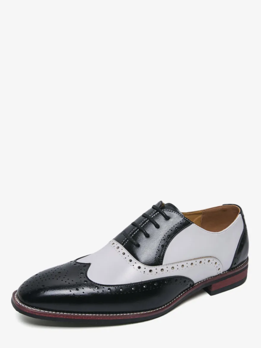 Chaussures Oxford pour hommes bout rond lacets décontractées