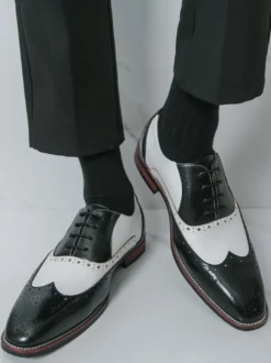 Chaussures Oxford pour hommes bout rond lacets décontractées