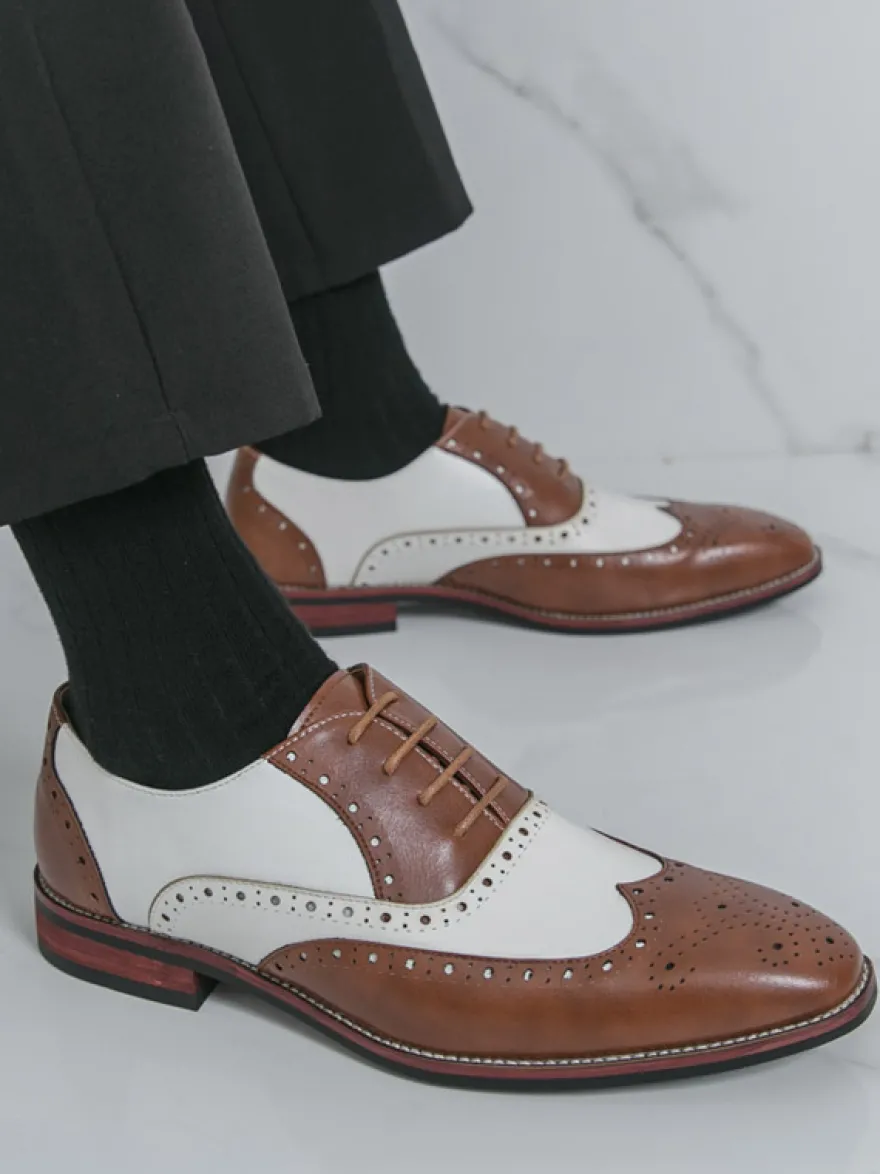 Chaussures Oxford pour hommes bout rond lacets décontractées