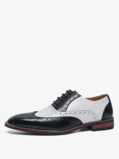 Chaussures Oxford pour hommes bout rond lacets décontractées