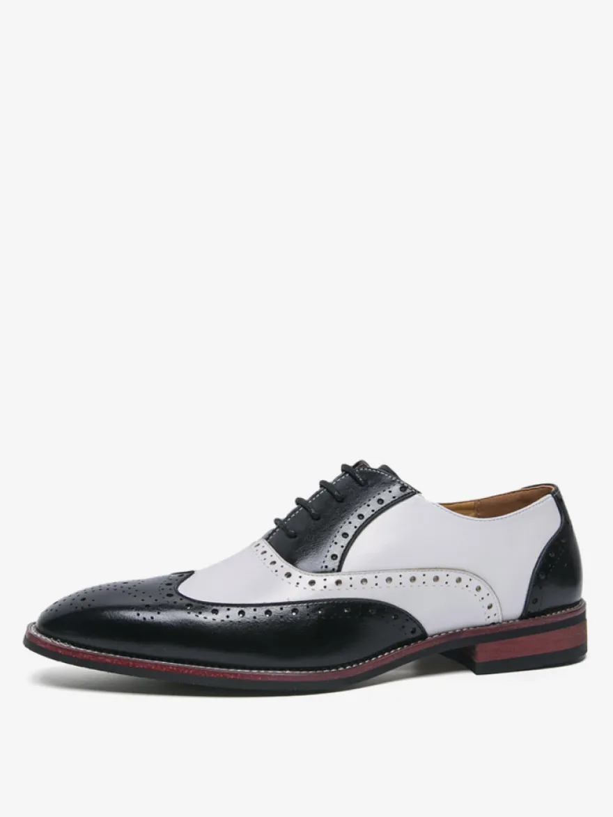 Chaussures Oxford pour hommes bout rond lacets décontractées