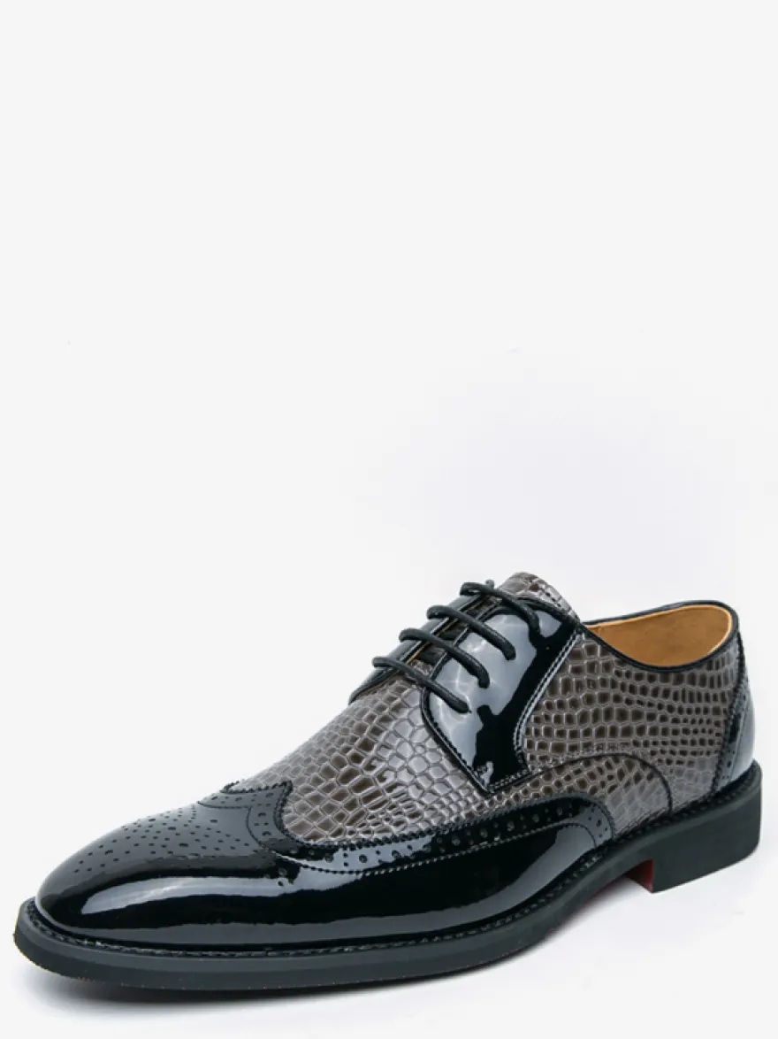 Chaussures Oxford pour hommes bout rond lacets décontractées