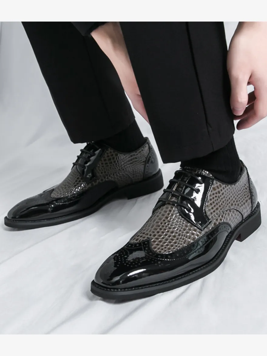 Chaussures Oxford pour hommes bout rond lacets décontractées