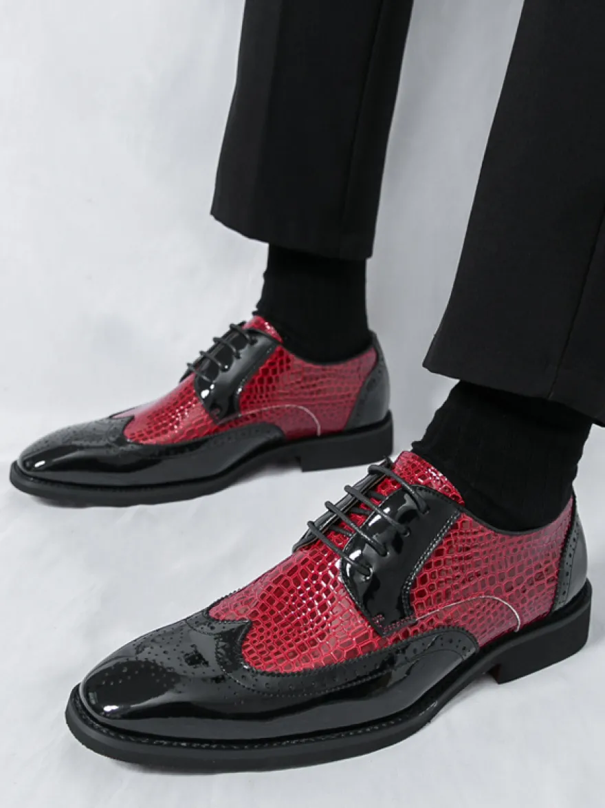 Chaussures Oxford pour hommes bout rond lacets décontractées