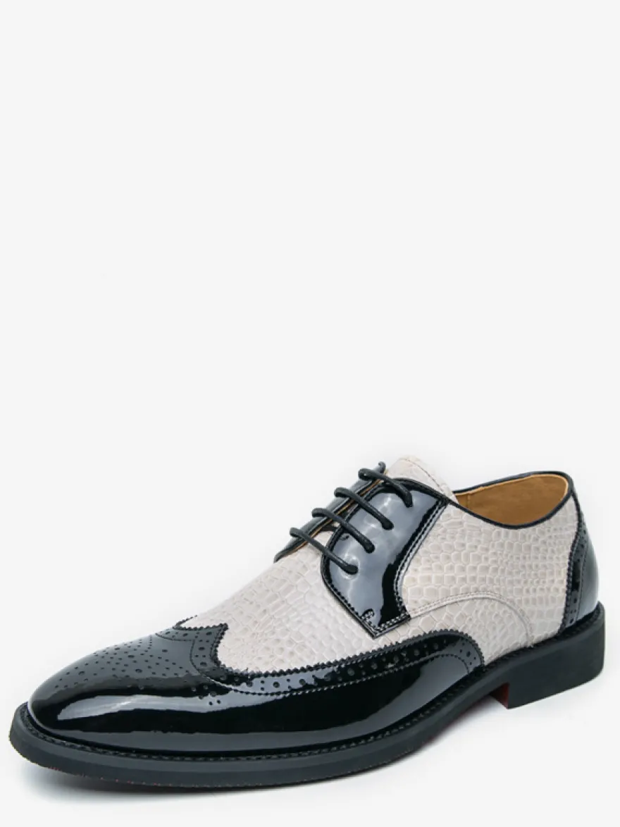 Chaussures Oxford pour hommes bout rond lacets décontractées