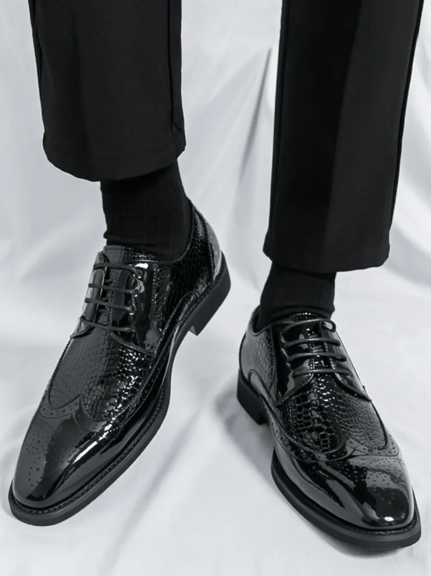 Chaussures Oxford pour hommes bout rond lacets décontractées