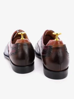 Chaussures richelieu à lacets pour homme en cuir véritable à blocs de couleurs
