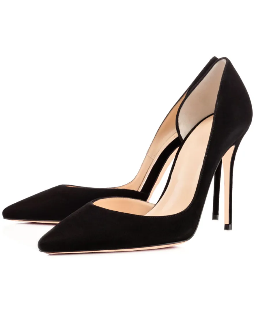 Chaussures à talons aigus noir en tissu mocassin de polyuréthane Synthétique
